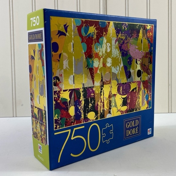 750 Piece Jigsaw Puzzle Art Gold Dore Abstract Triangles 2019 - New Never Opened - Picture 3 of 9